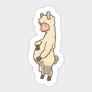 Llama with baby belly - Pregnant Sticker